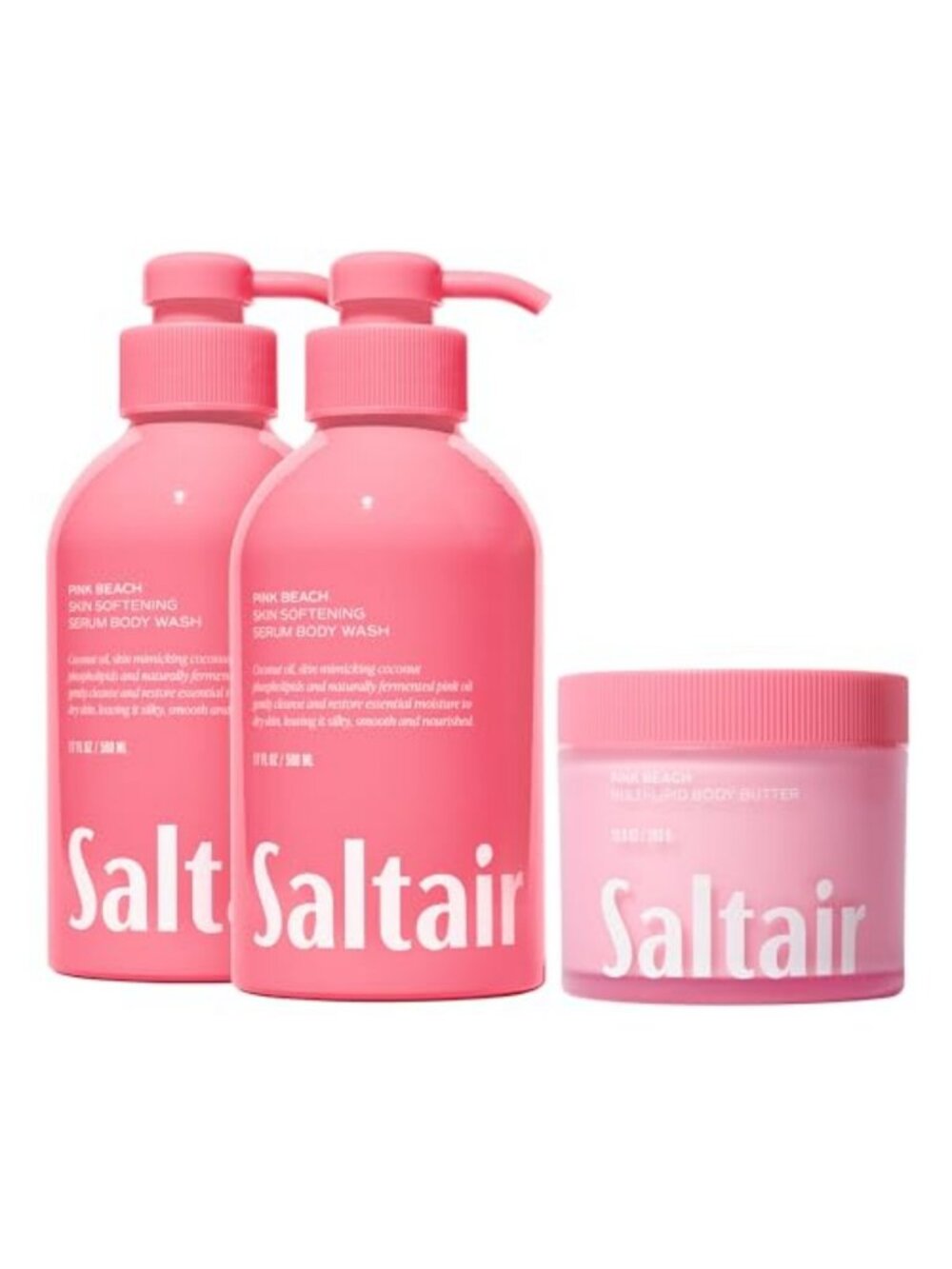 Pink Beach Body Care Set | 2-Pack Body Wash & Nourishing Lipid Butter | 3 Pieces